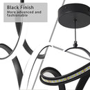 Modern 5500K Black LED Pendant Light Adjustable Height Kitchen Island Lamp