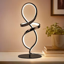Modern 12W Black Spiral LED Table Lamp, Dimmable Nightstand Desk Light Home