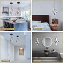Modern 5500K Black LED Pendant Light Adjustable Height Kitchen Island Lamp