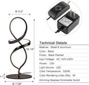 Modern 12W Black Spiral LED Table Lamp, Dimmable Nightstand Desk Light Home